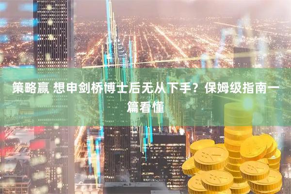 策略赢 想申剑桥博士后无从下手？保姆级指南一篇看懂