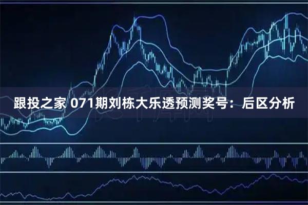 跟投之家 071期刘栋大乐透预测奖号：后区分析