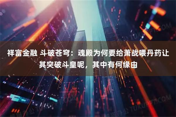 祥富金融 斗破苍穹：魂殿为何要给萧战喂丹药让其突破斗皇呢，其中有何缘由